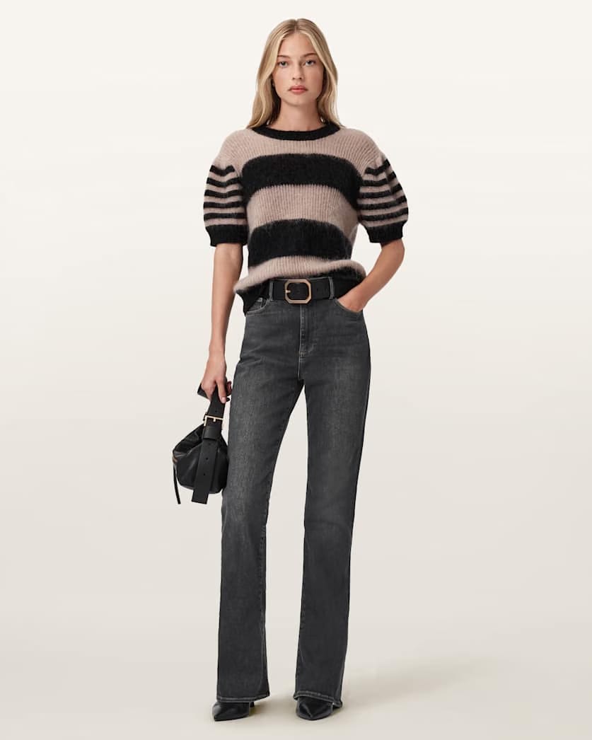 AllSaints Maisie Flared Jeans Women's Washed Grey Women's