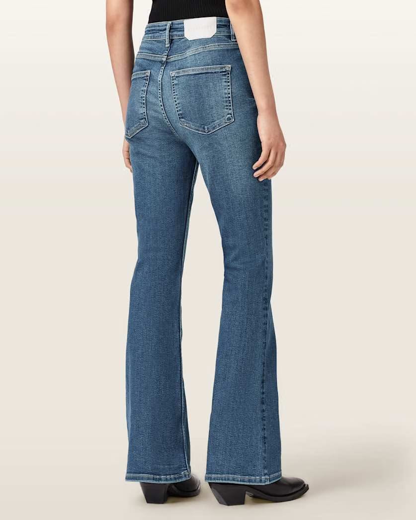 AllSaints Maisie Flare Denim Jeans Women's Mid Indigo Women's