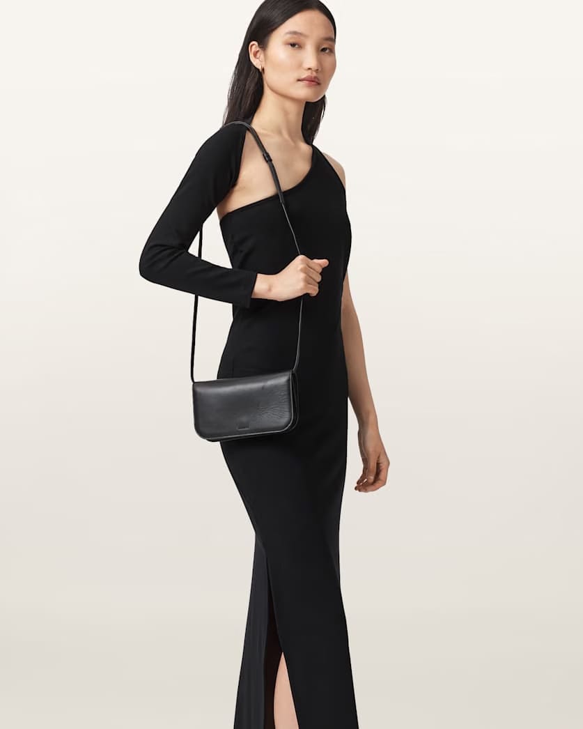 AllSaints Maeve Leather Cardholder Crossbody Women's Black Women's