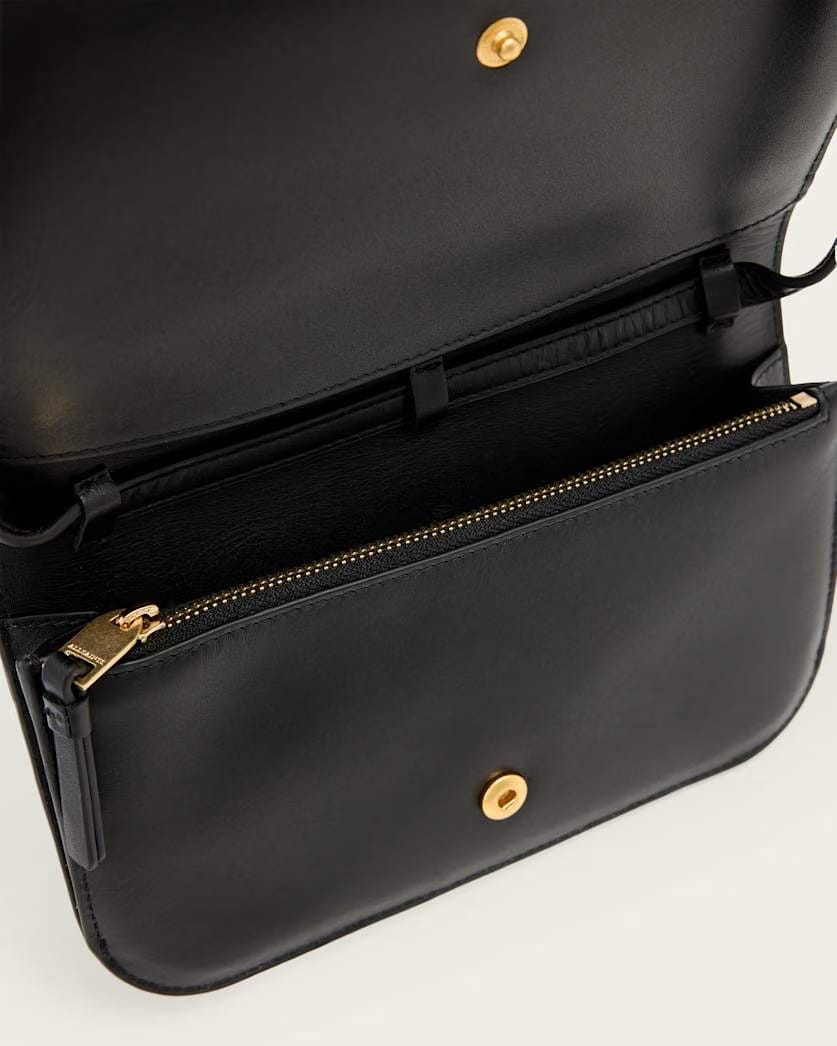 AllSaints Maeve Leather Cardholder Crossbody Women's Black Women's
