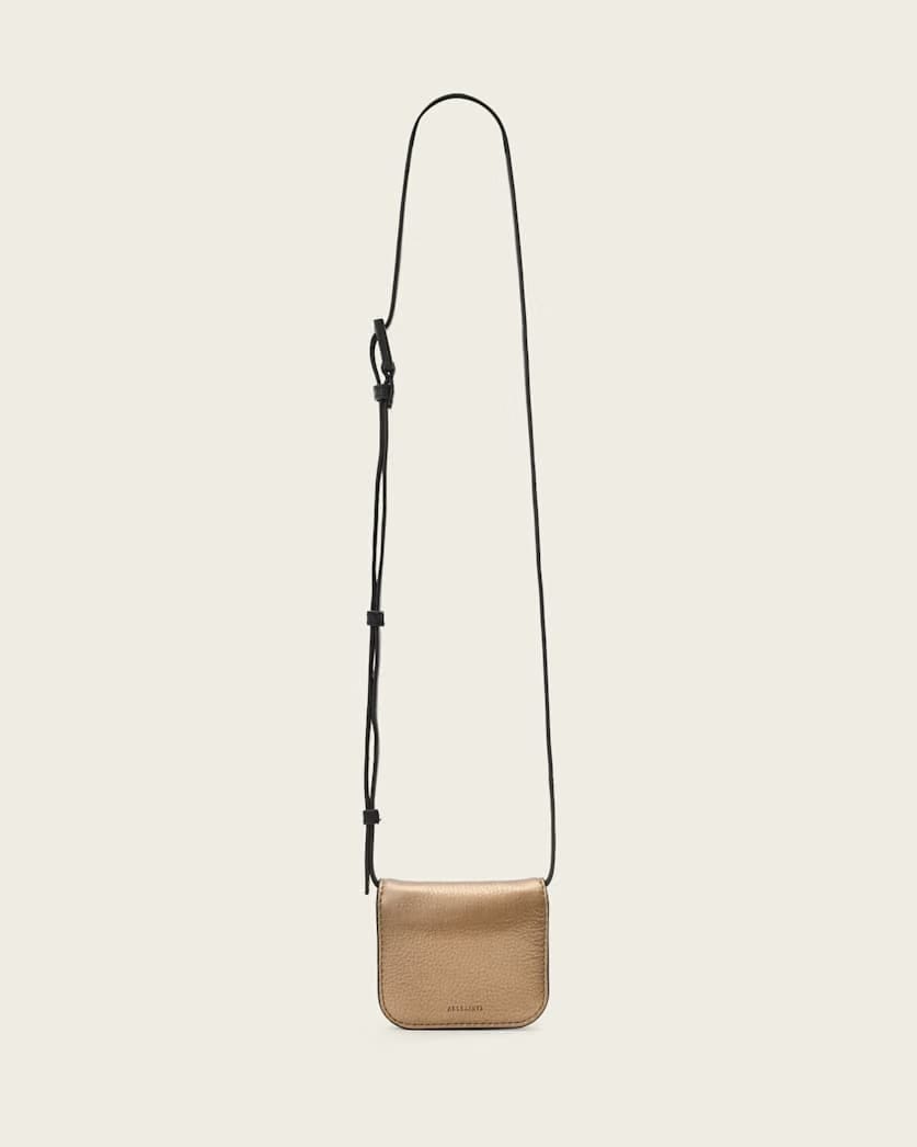 AllSaints Maeve Leather Cardholder Crossbody Women's Warm Brass Women's
