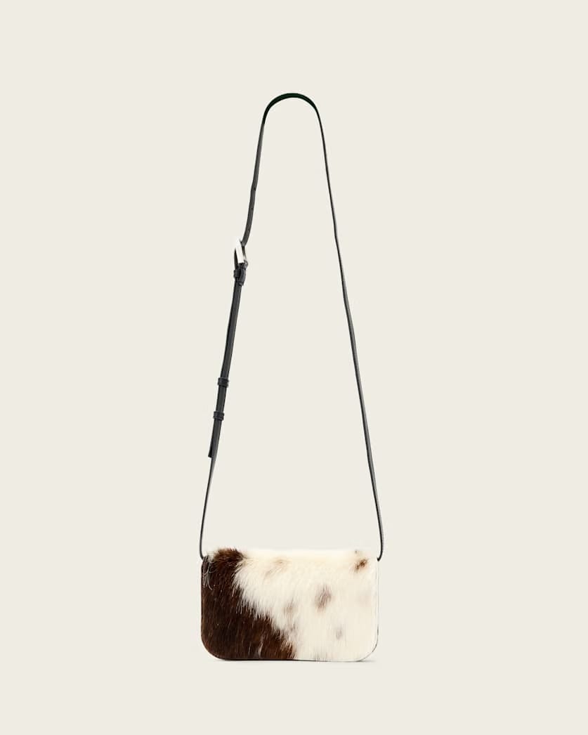 AllSaints Maeve Cow Print Crossbody Bag Women's Cow Print Women's