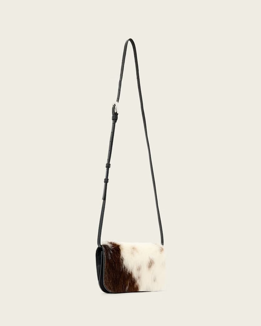 AllSaints Maeve Cow Print Crossbody Bag Women's Cow Print Women's