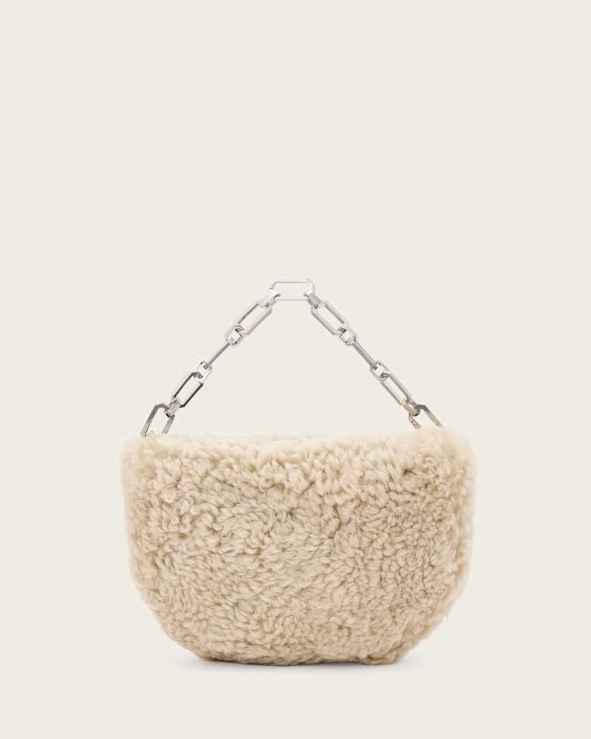 AllSaints Madea Mini Shearling Bag Women's Natural Women's