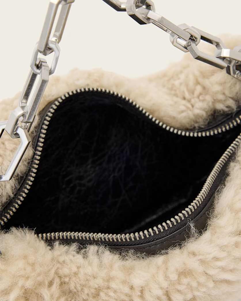 AllSaints Madea Mini Shearling Bag Women's Natural Women's