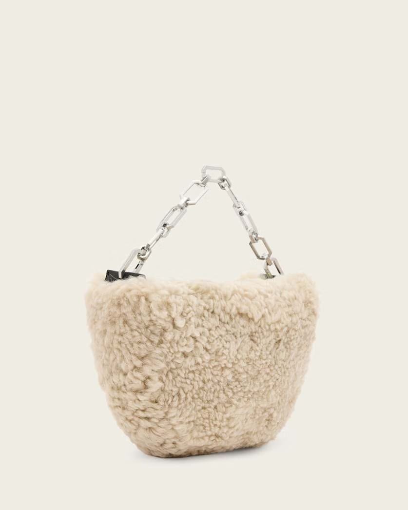 AllSaints Madea Mini Shearling Bag Women's Natural Women's