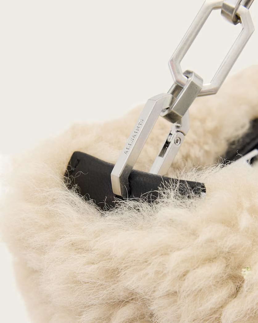 AllSaints Madea Mini Shearling Bag Women's Natural Women's