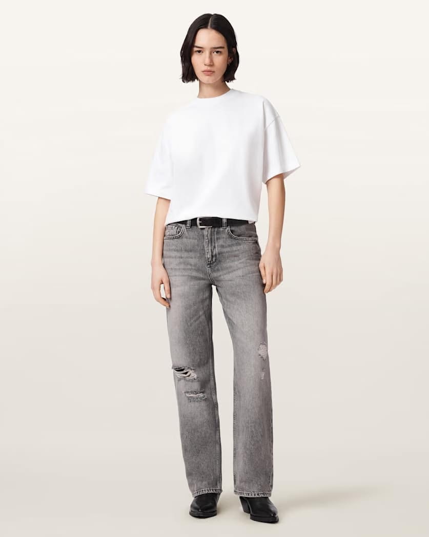 AllSaints Mabel Etta Oversized Cotton T-Shirt Women's Optic White Women's