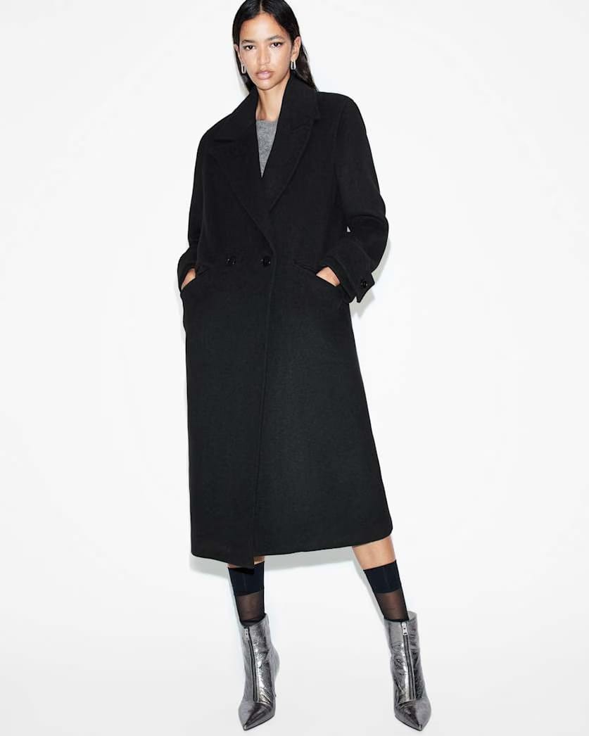 AllSaints Mabel Double Breasted Oversized Coat Women's Black Women's