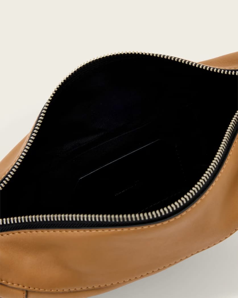 AllSaints Luna Slouchy Leather Crossbody Bag Women's Toffee Brown Women's