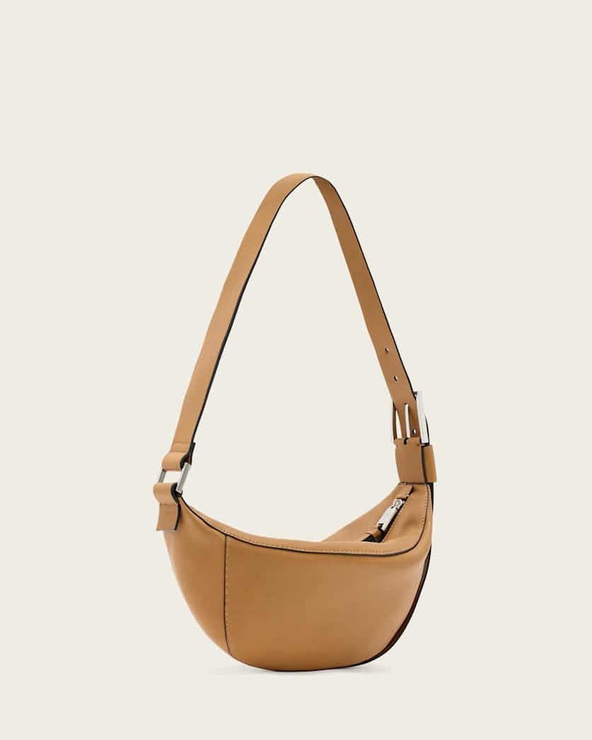AllSaints Luna Slouchy Leather Crossbody Bag Women's Toffee Brown Women's