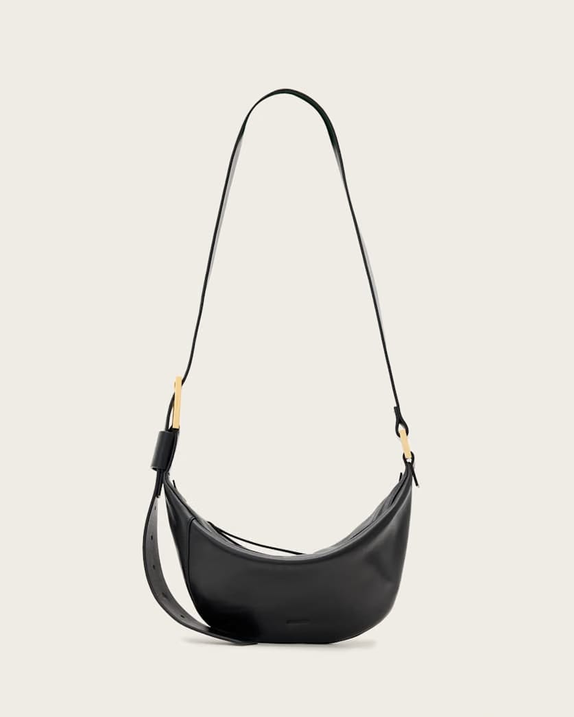 AllSaints Luna Slouchy Leather Crossbody Bag Women's Black Women's