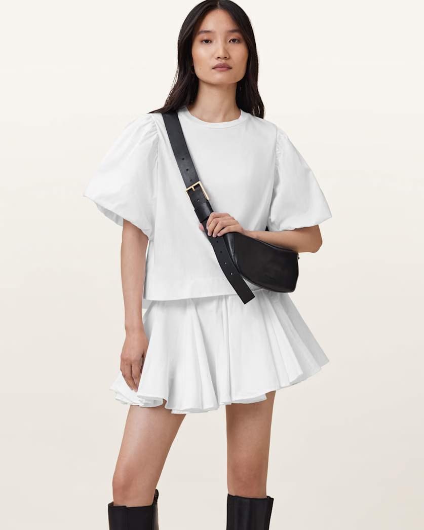 AllSaints Luna Slouchy Leather Crossbody Bag Women's Black Women's