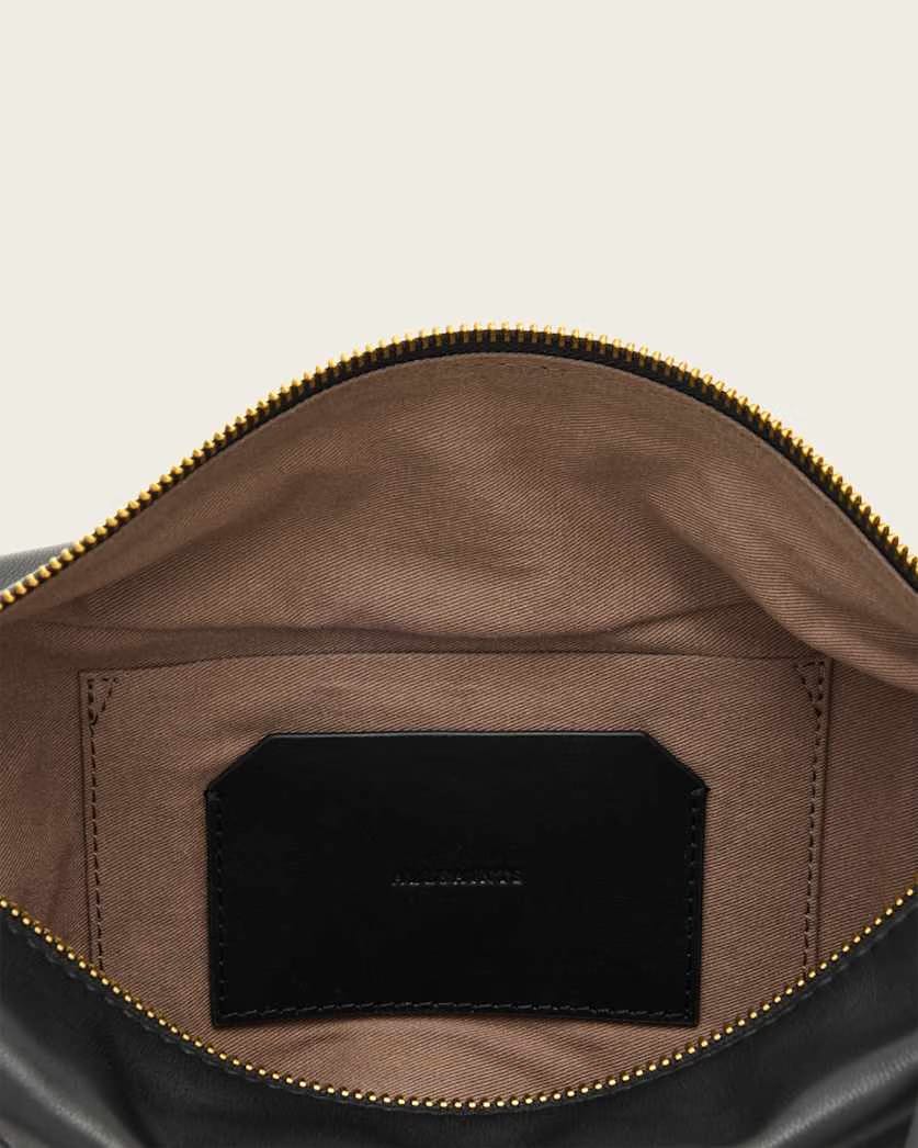 AllSaints Luna Slouchy Leather Crossbody Bag Women's Black Women's
