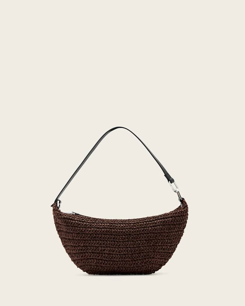 AllSaints Luna Micro Woven Bag Women's Cognac Brown Women's