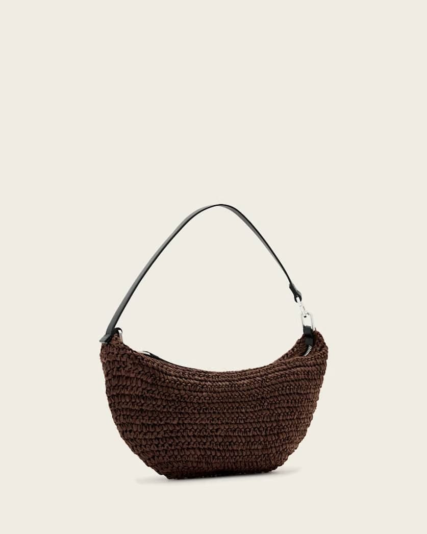 AllSaints Luna Micro Woven Bag Women's Cognac Brown Women's