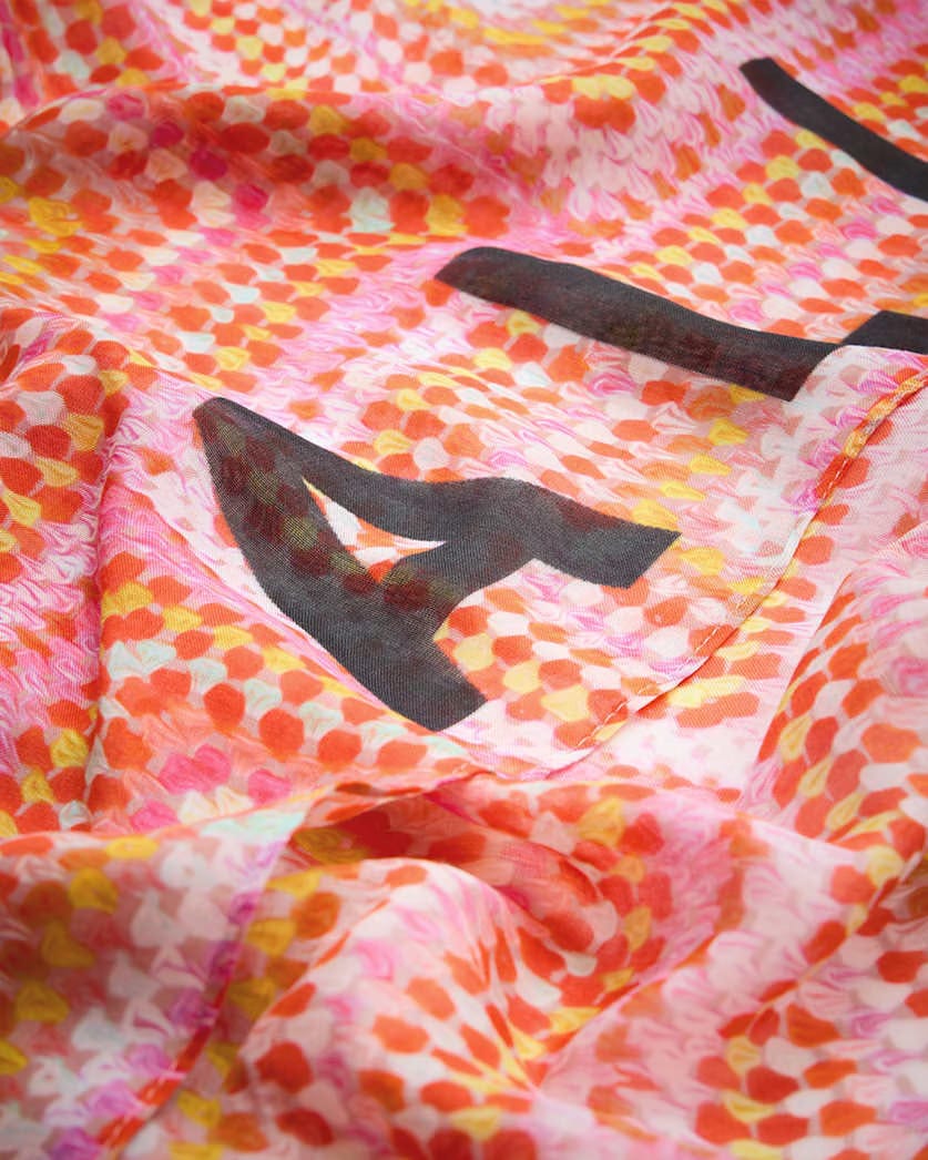 AllSaints Luisa Crochet Print Ruana Scarf Women's Blood Orange Women's
