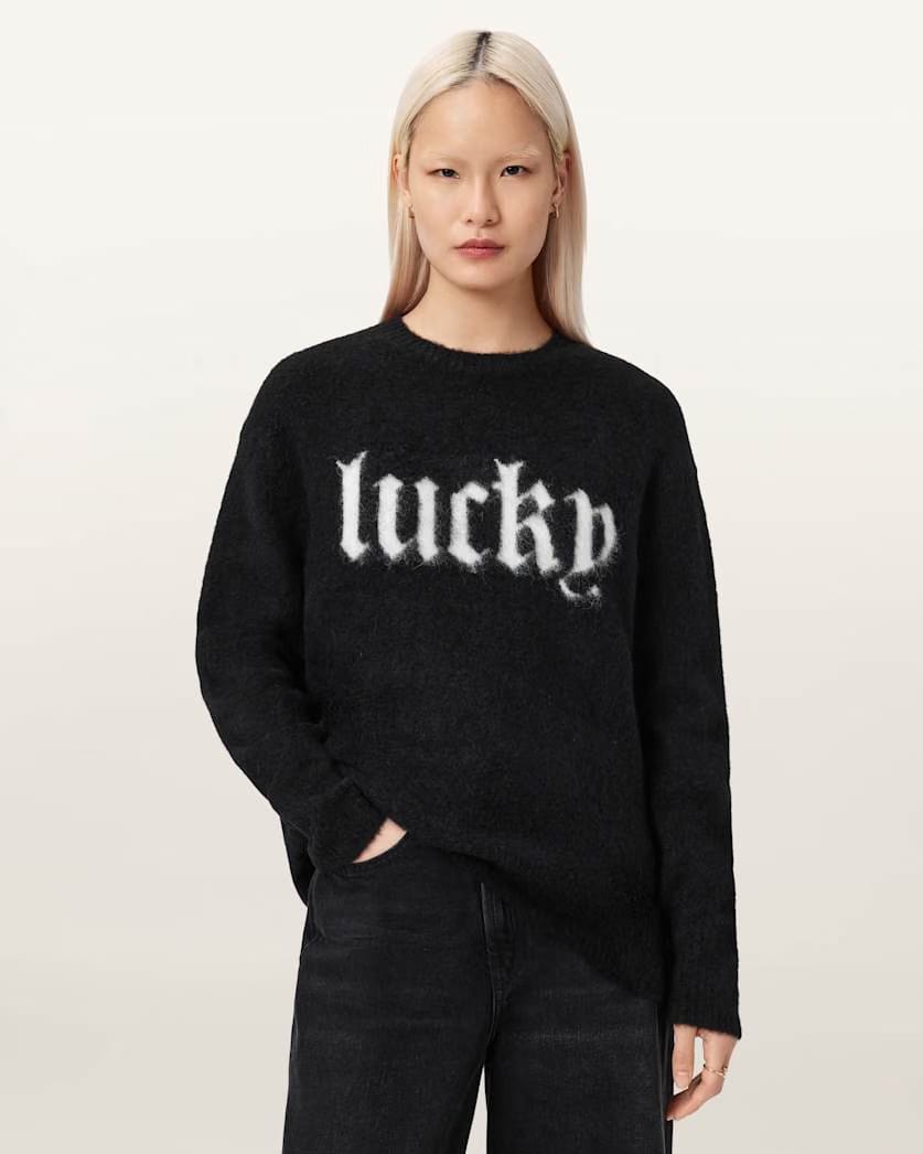 AllSaints Lucky Crew Neck Sweater Women's Black Women's