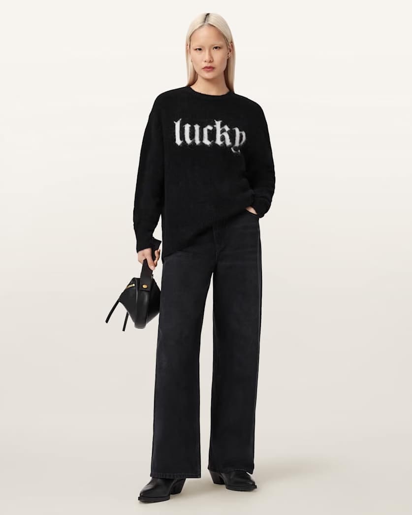 AllSaints Lucky Crew Neck Sweater Women's Black Women's