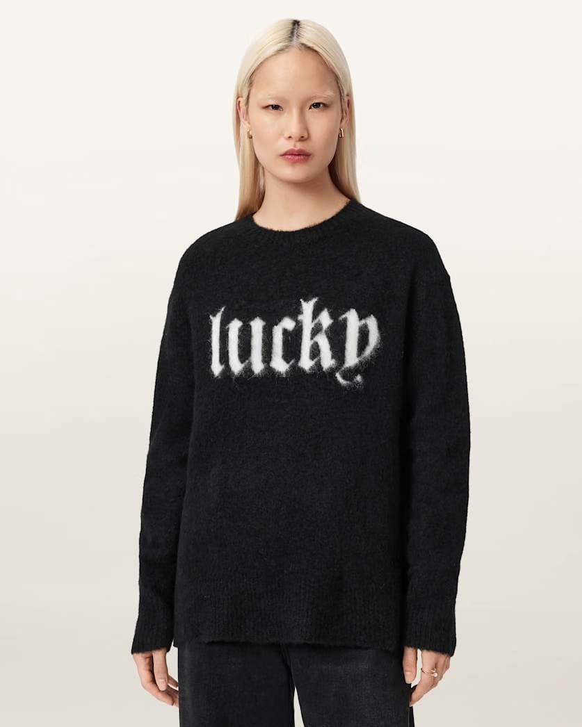 AllSaints Lucky Crew Neck Sweater Women's Black Women's