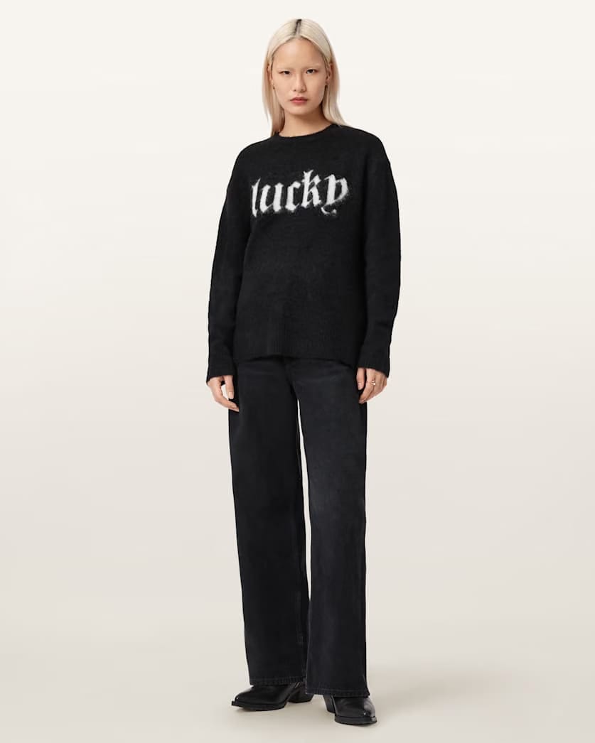 AllSaints Lucky Crew Neck Sweater Women's Black Women's
