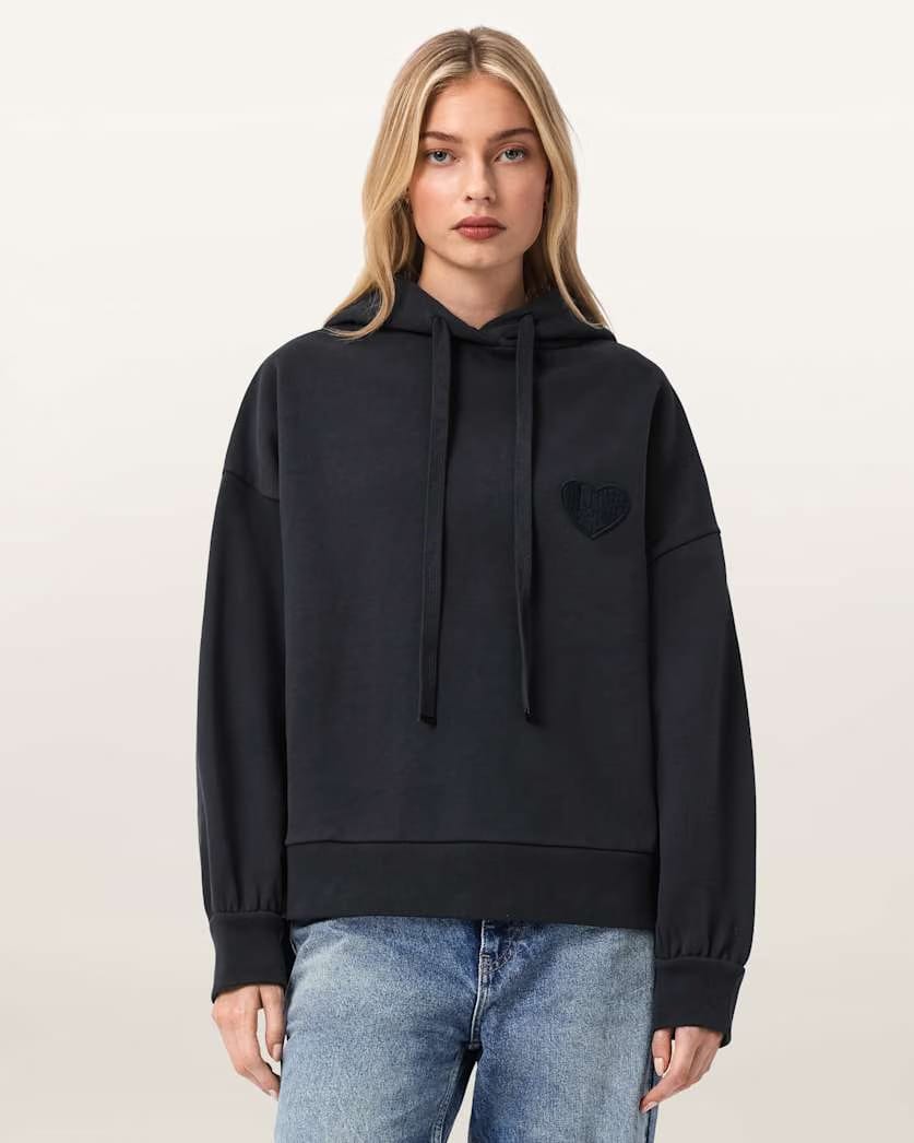 AllSaints Lover Oversized Eli Hoodie Women's Graphite Blue Women's