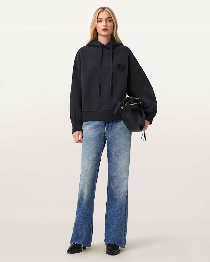 AllSaints Lover Oversized Eli Hoodie Women's Graphite Blue Women's