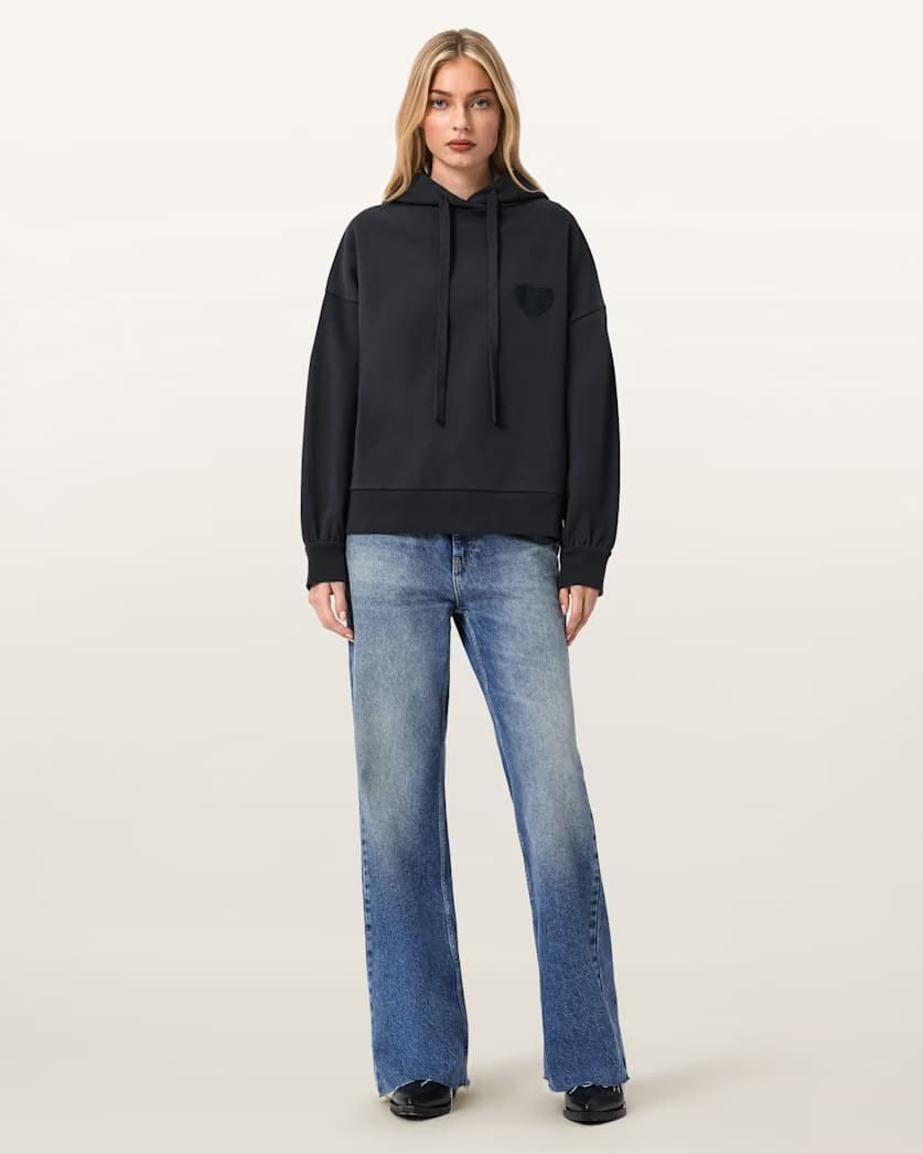 AllSaints Lover Oversized Eli Hoodie Women's Graphite Blue Women's