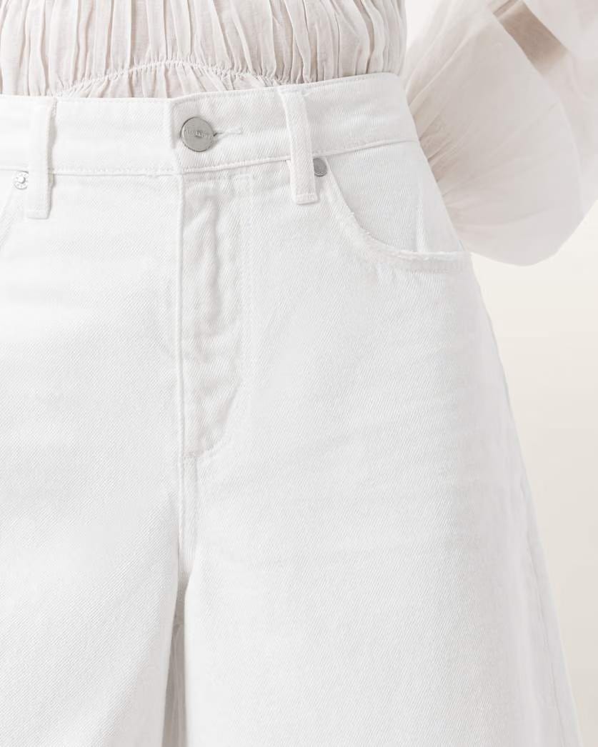 AllSaints Louie Wide Leg Shorts Women's Off White Women's