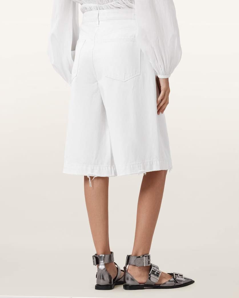 AllSaints Louie Wide Leg Shorts Women's Off White Women's