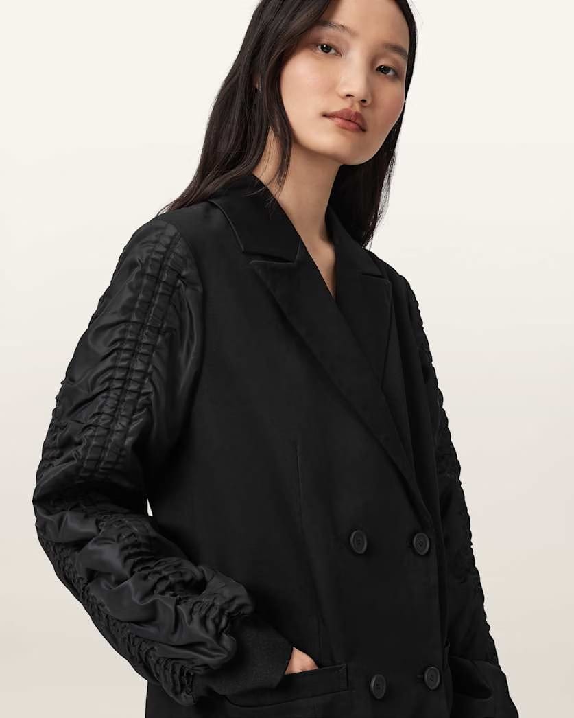 AllSaints Lorna Cotton Blazer Jacket Women's Black Women's