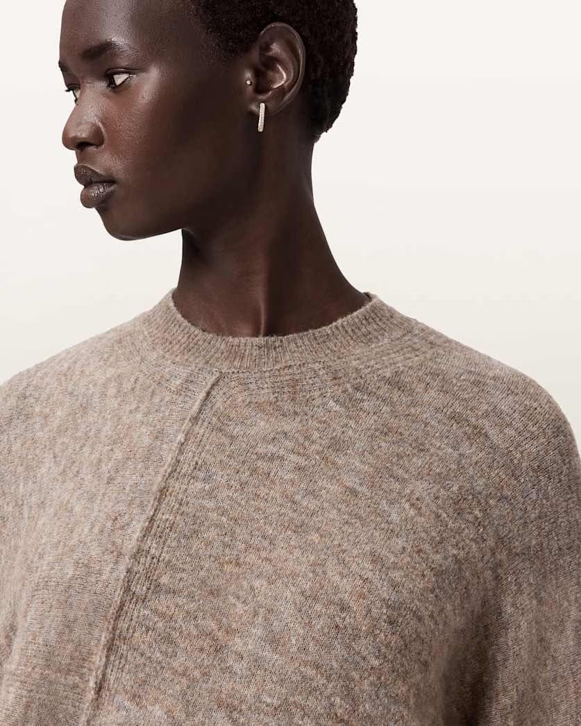 AllSaints Lock Crew Neck Sweater Women's Pine Bark Brown Women's