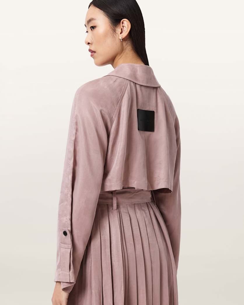 AllSaints Lizie Double Breasted Trench Coat Women's Shadow Pink Women's