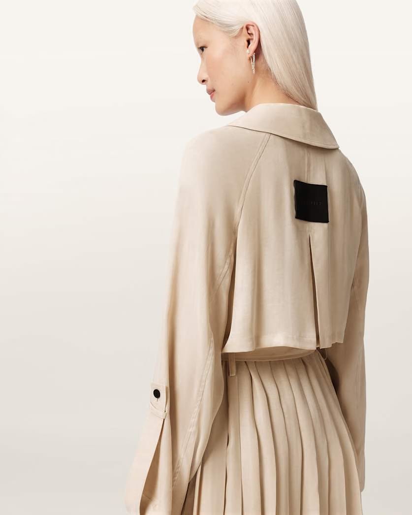 AllSaints Lizie Double Breasted Trench Coat Women's Shadow Pink Women's