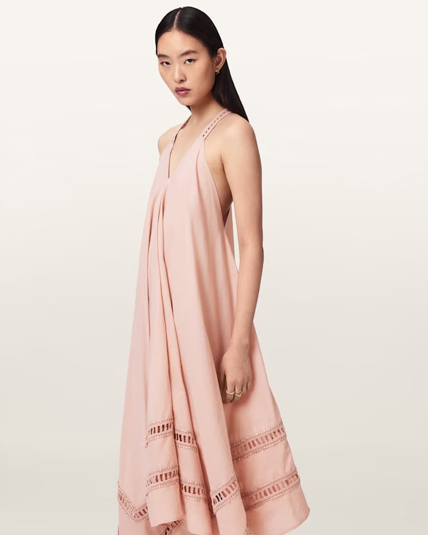 AllSaints Lil Midi Dress Women's Blush Pink Women's