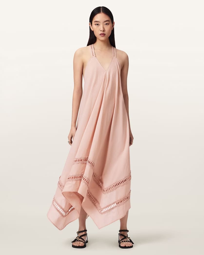 AllSaints Lil Midi Dress Women's Blush Pink Women's