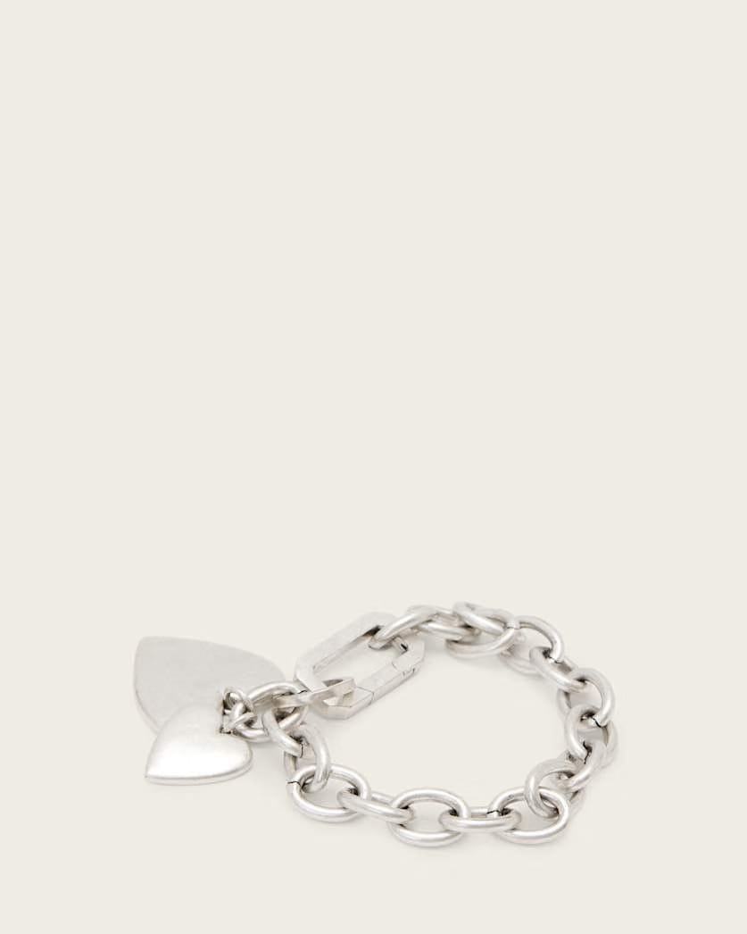 AllSaints Lia Heart Bracelet Women's Warm Silver Women's