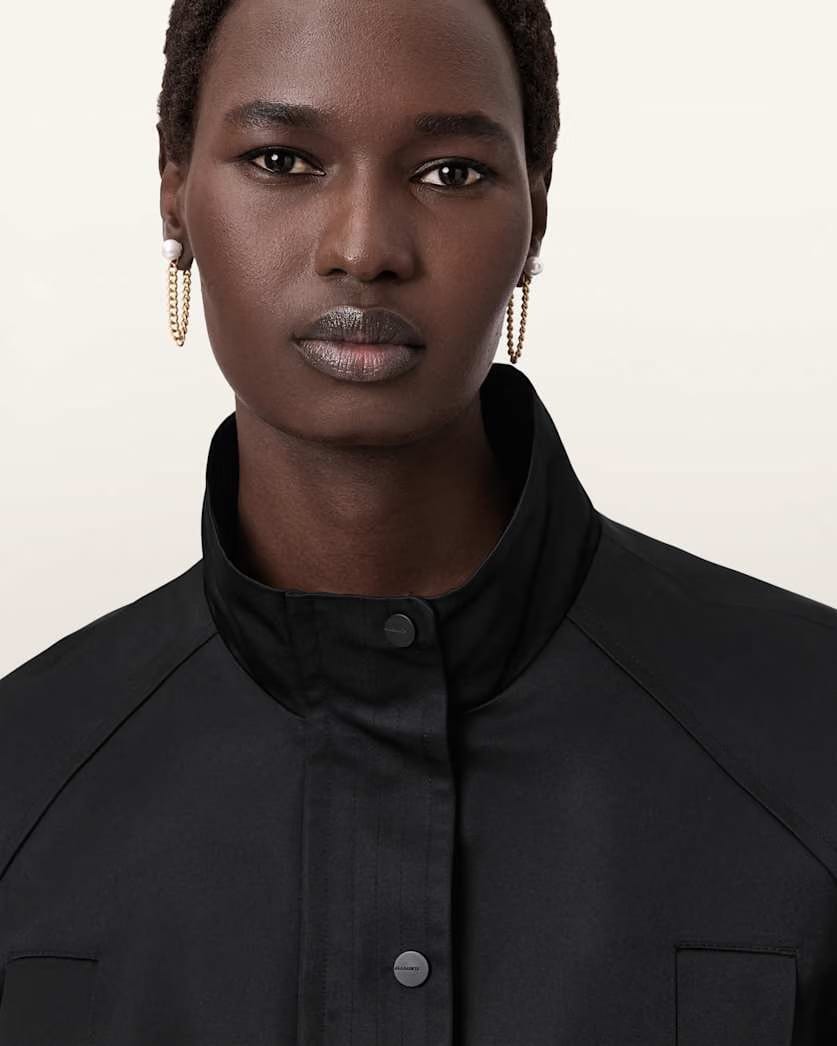 AllSaints Lex Chain Pearl Earrings Women's Warm Brass Women's