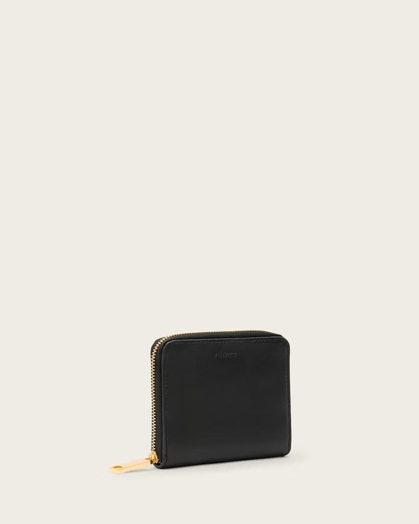 AllSaints Lena Leather Zip Wallet Women's Black Women's