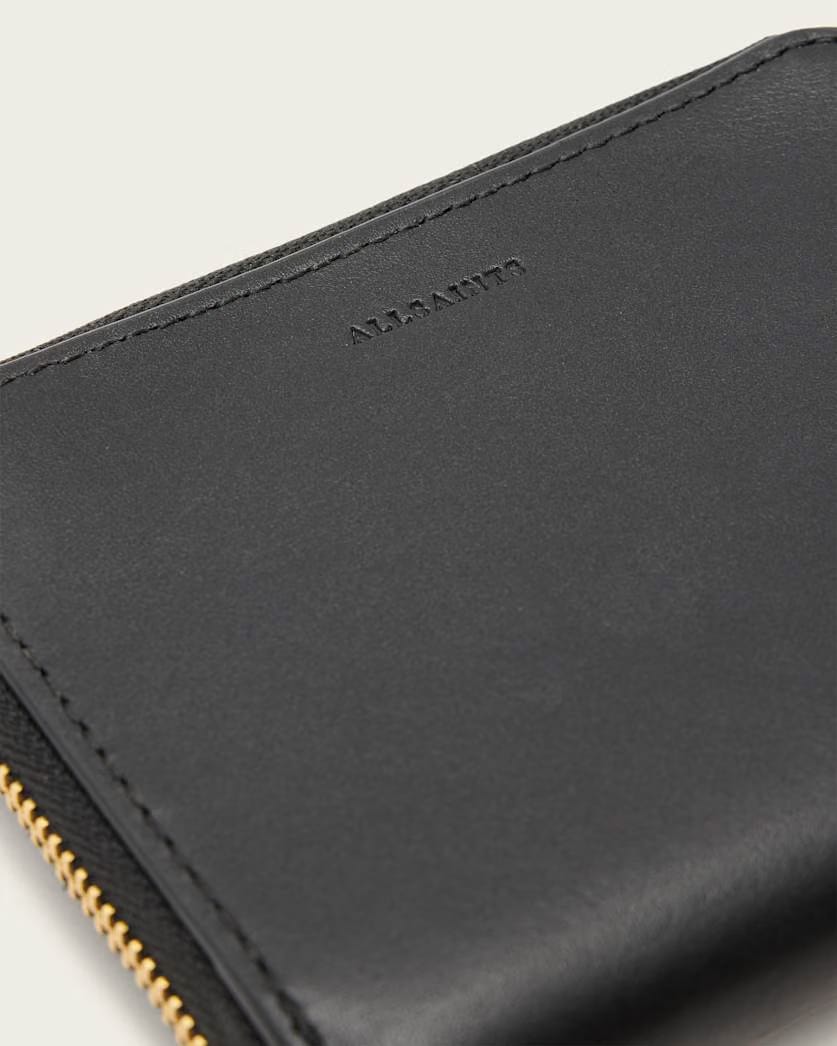 AllSaints Lena Leather Zip Wallet Women's Black Women's