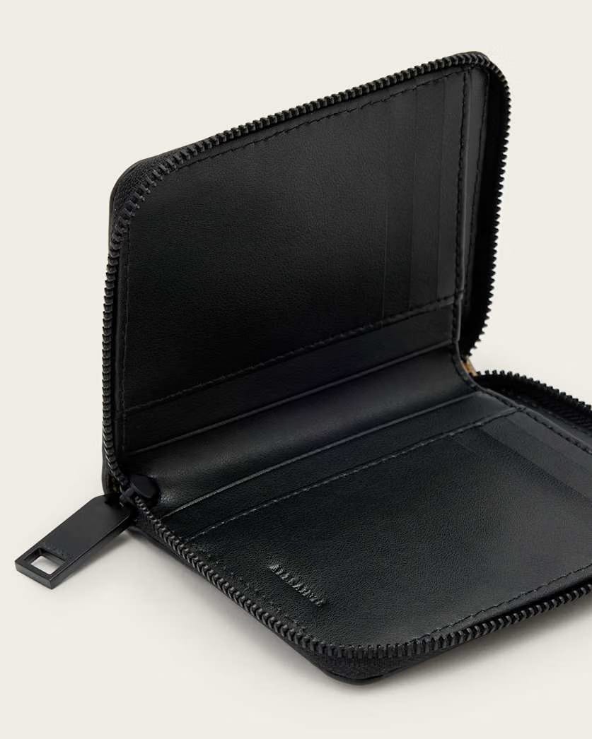 AllSaints Lena Hex Zip Up Leather Wallet Women's Warm Brass Women's