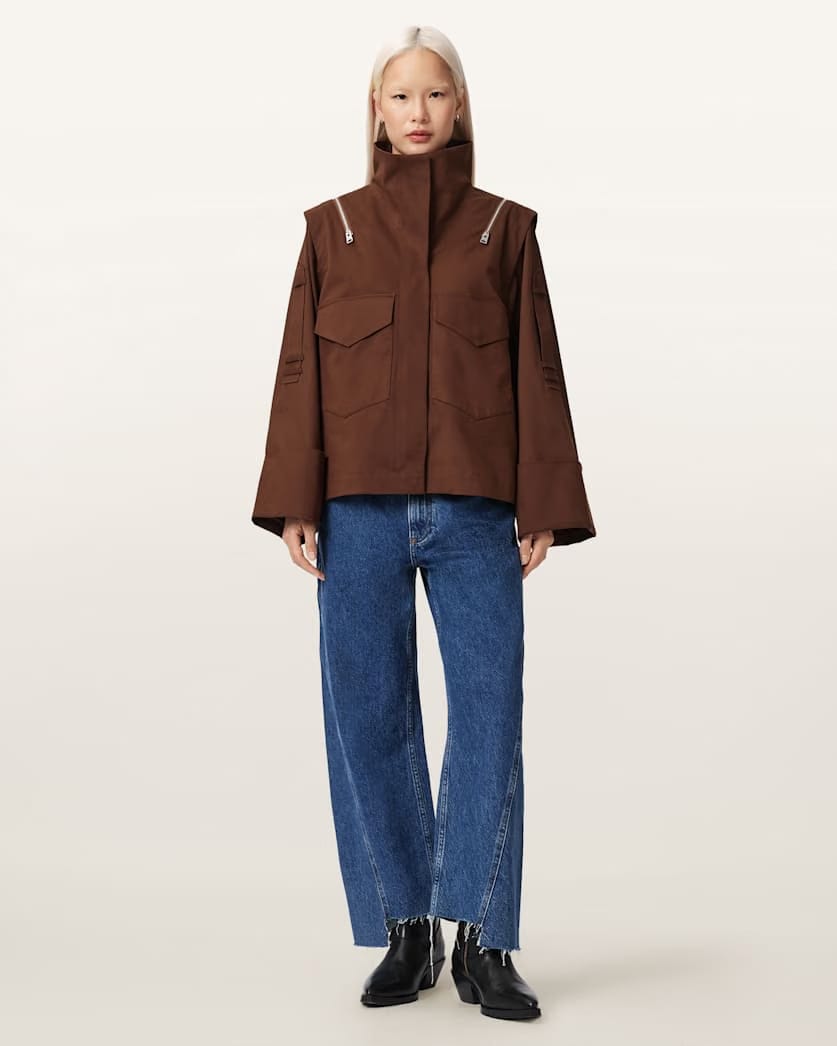 AllSaints Leighton Cotton Utility Jacket Women's Penny Brown Women's