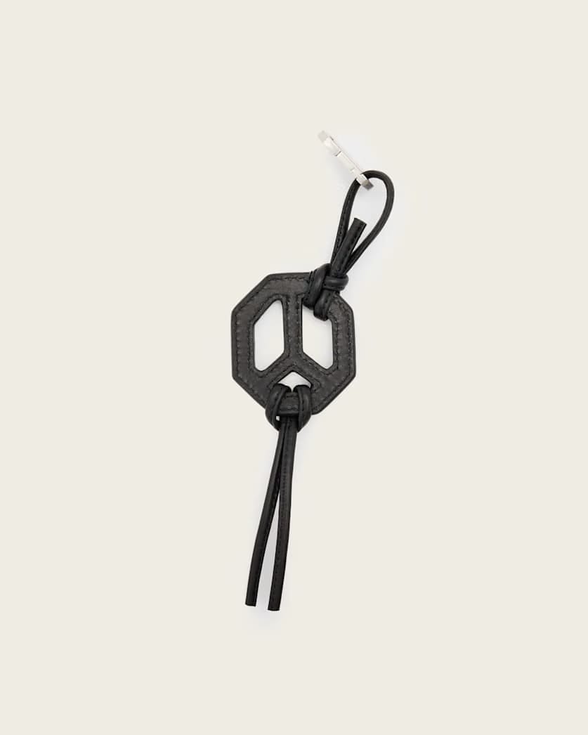 AllSaints Leather Peace Keyring Women's Black Women's