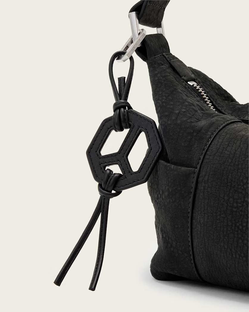 AllSaints Leather Peace Keyring Women's Black Women's