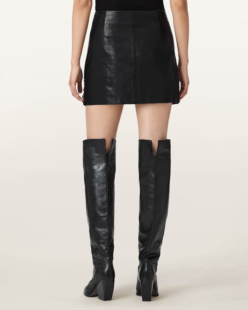 AllSaints Lea Studded Leather Mini Skirt Women's Black Women's