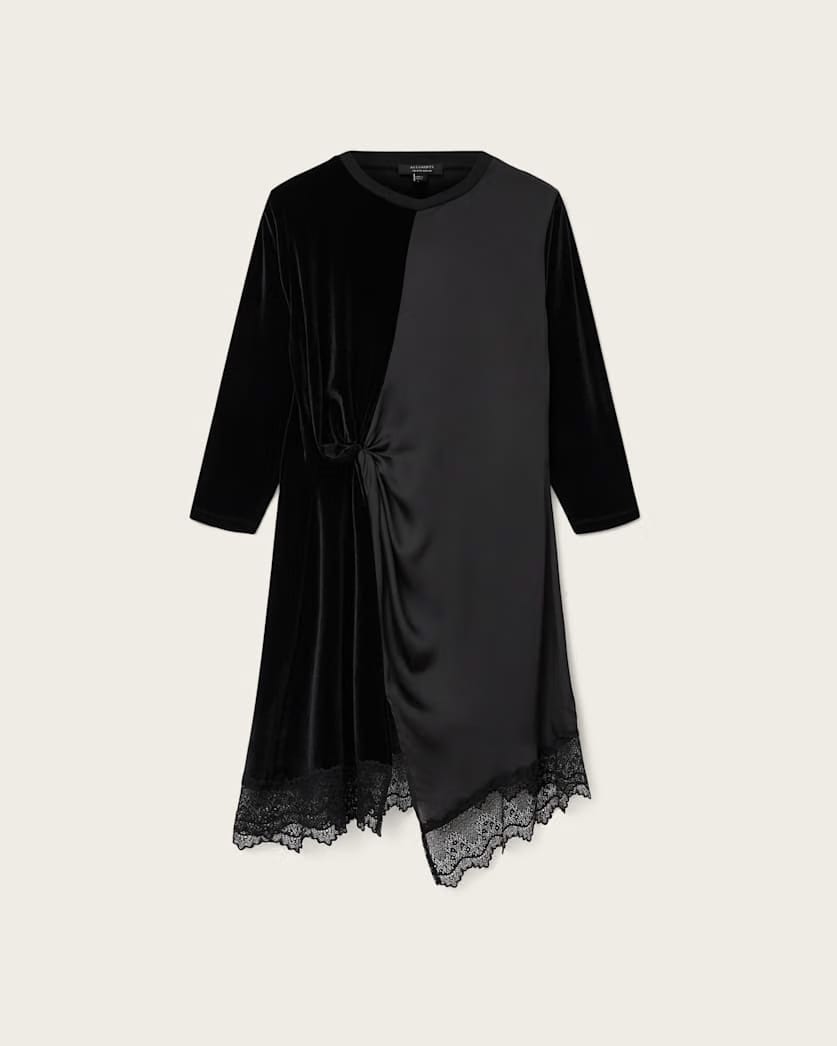 AllSaints Lana Velvet Mini Dress Women's Black Women's