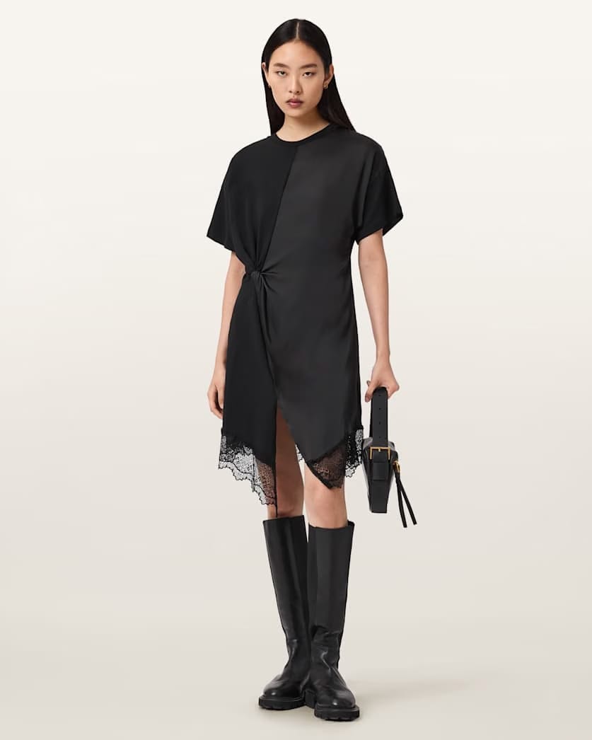 AllSaints Lana Lace Mini Dress Women's Oxblood Red Women's