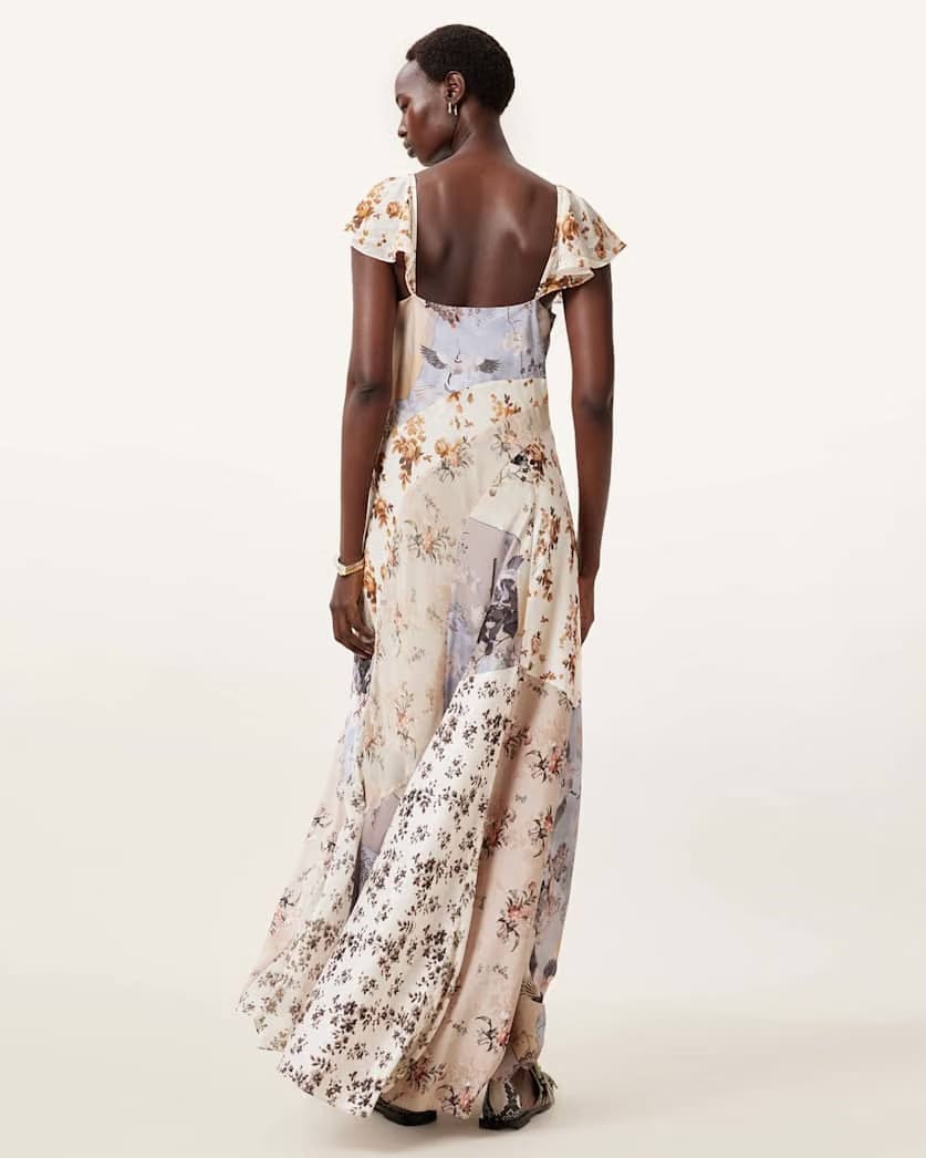 AllSaints Lala Floral Maxi Dress Women's Origin Ditsy Brown Women's
