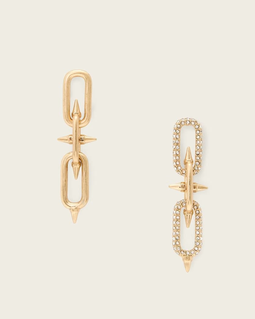 AllSaints Laio Spike Link Earrings Women's Warm Brass Women's