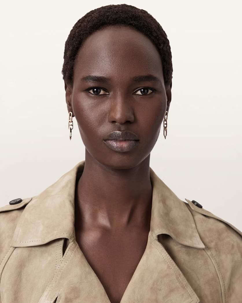 AllSaints Laio Spike Link Earrings Women's Warm Brass Women's